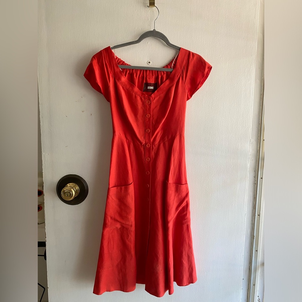 Red Orange Reformation Mariposa Dress